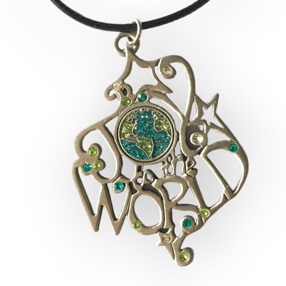 CAMCO Joy to the World upcycled pendant necklace